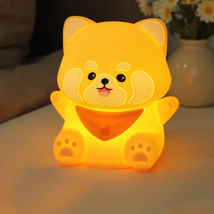 Lámpara de mesa contemporánea creativa de silicona y ABS con luz nocturna LED de panda para dormitorio 