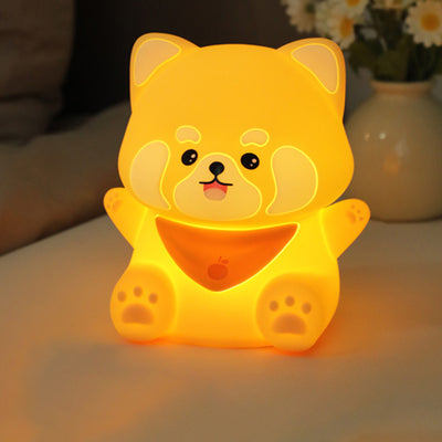 Lampe de table contemporaine en silicone créatif et ABS avec lumière LED en forme de panda pour chambre 