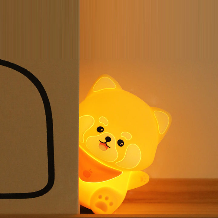 Lámpara de mesa contemporánea creativa de silicona y ABS con luz nocturna LED de panda para dormitorio 