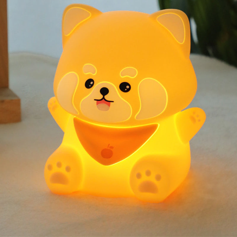 Lampe de table contemporaine en silicone créatif et ABS avec lumière LED en forme de panda pour chambre 