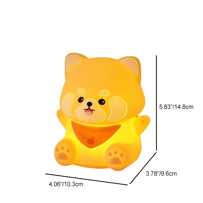 Lampe de table contemporaine en silicone créatif et ABS avec lumière LED en forme de panda pour chambre 