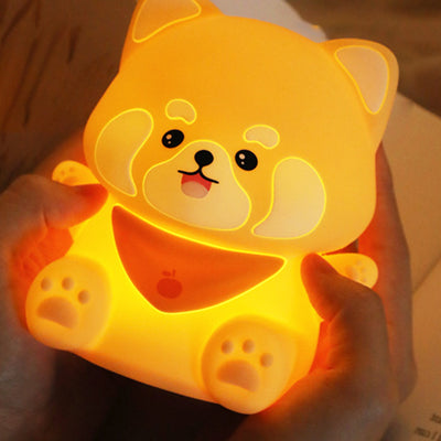 Lampe de table contemporaine en silicone créatif et ABS avec lumière LED en forme de panda pour chambre 