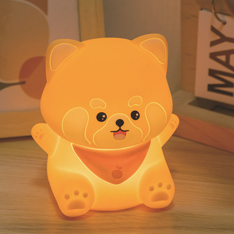 Lampe de table contemporaine en silicone créatif et ABS avec lumière LED en forme de panda pour chambre 