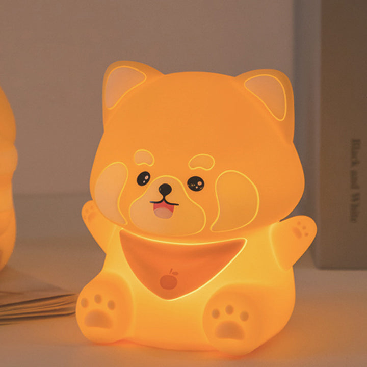 Lámpara de mesa contemporánea creativa de silicona y ABS con luz nocturna LED de panda para dormitorio 