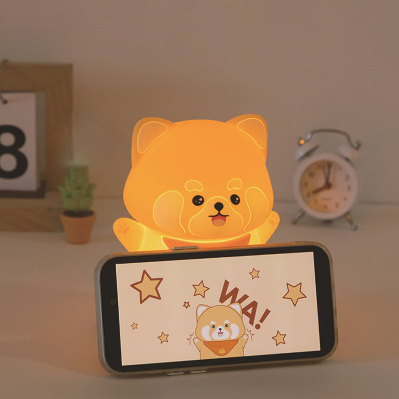 Lampe de table contemporaine en silicone créatif et ABS avec lumière LED en forme de panda pour chambre 