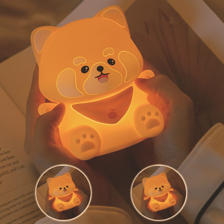 Lámpara de mesa contemporánea creativa de silicona y ABS con luz nocturna LED de panda para dormitorio 