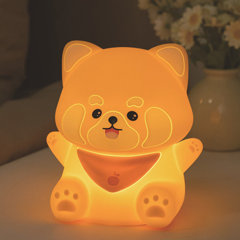 Lampe de table contemporaine en silicone créatif et ABS avec lumière LED en forme de panda pour chambre 