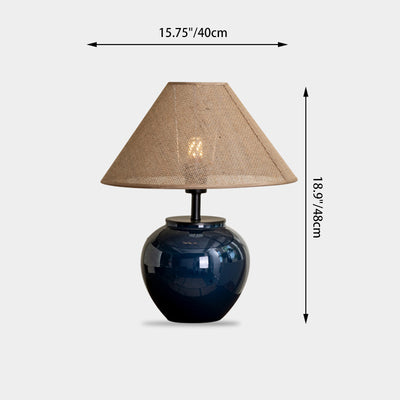 Zeitgenössische nordische Keramik- und Stofflampen in Form eines Glases mit 1 Licht für das Schlafzimmer 
