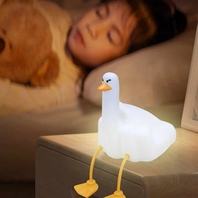 Lampe de Table LED Canard en Silicone Créatif Contemporain Veilleuse pour Chambre 