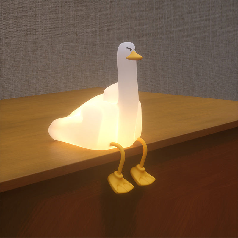 Lampe de Table LED Canard en Silicone Créatif Contemporain Veilleuse pour Chambre 