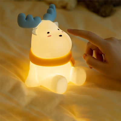 Zeitgenössische kreative Silikon-ABS-Rentier-LED-Tischlampe Nachtlicht für das Schlafzimmer 