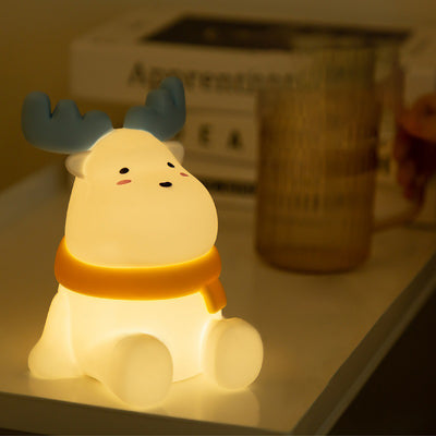 Zeitgenössische kreative Silikon-ABS-Rentier-LED-Tischlampe Nachtlicht für das Schlafzimmer 