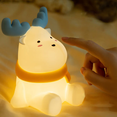 Zeitgenössische kreative Silikon-ABS-Rentier-LED-Tischlampe Nachtlicht für das Schlafzimmer 