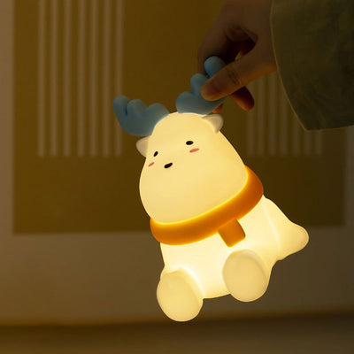 Zeitgenössische kreative Silikon-ABS-Rentier-LED-Tischlampe Nachtlicht für das Schlafzimmer 