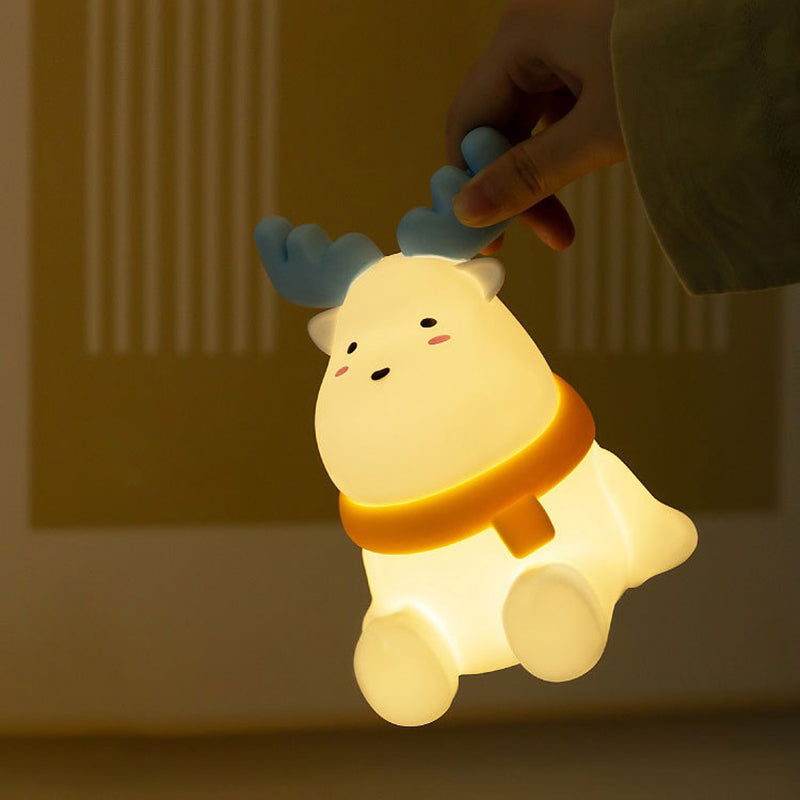 Zeitgenössische kreative Silikon-ABS-Rentier-LED-Tischlampe Nachtlicht für das Schlafzimmer 