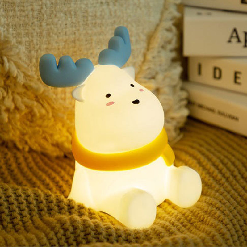 Zeitgenössische kreative Silikon-ABS-Rentier-LED-Tischlampe Nachtlicht für das Schlafzimmer 