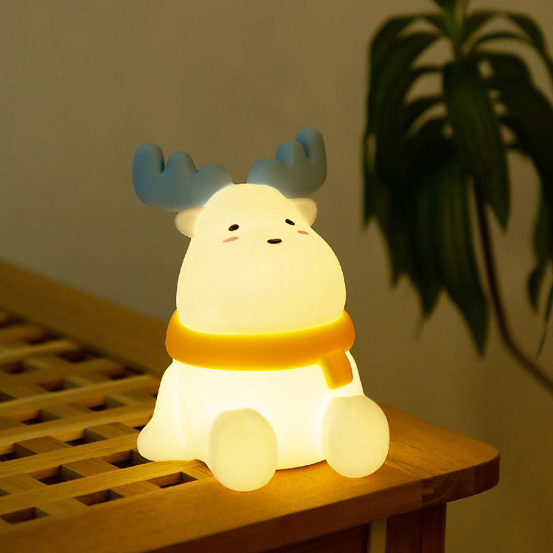 Zeitgenössische kreative Silikon-ABS-Rentier-LED-Tischlampe Nachtlicht für das Schlafzimmer 