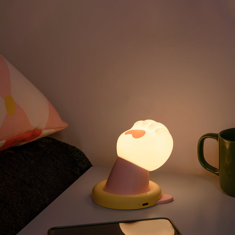 Lampe de table LED patte de chat ABS créative contemporaine pour chambre à coucher 