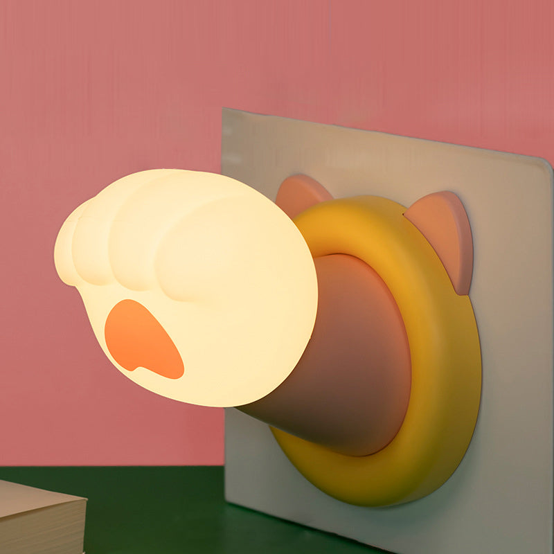 Lampe de table LED patte de chat ABS créative contemporaine pour chambre à coucher 