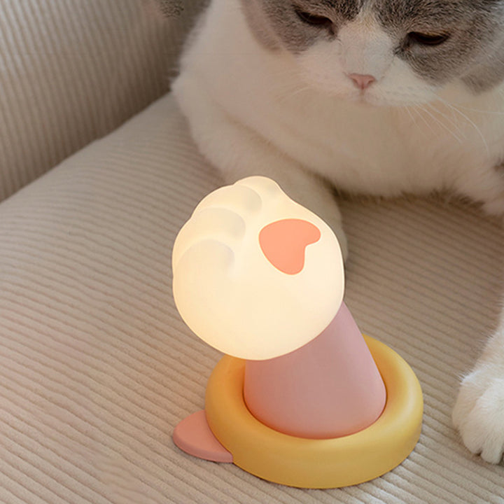 Zeitgenössische kreative ABS Katzenpfote LED Tischlampe Nachtlicht für das Schlafzimmer 