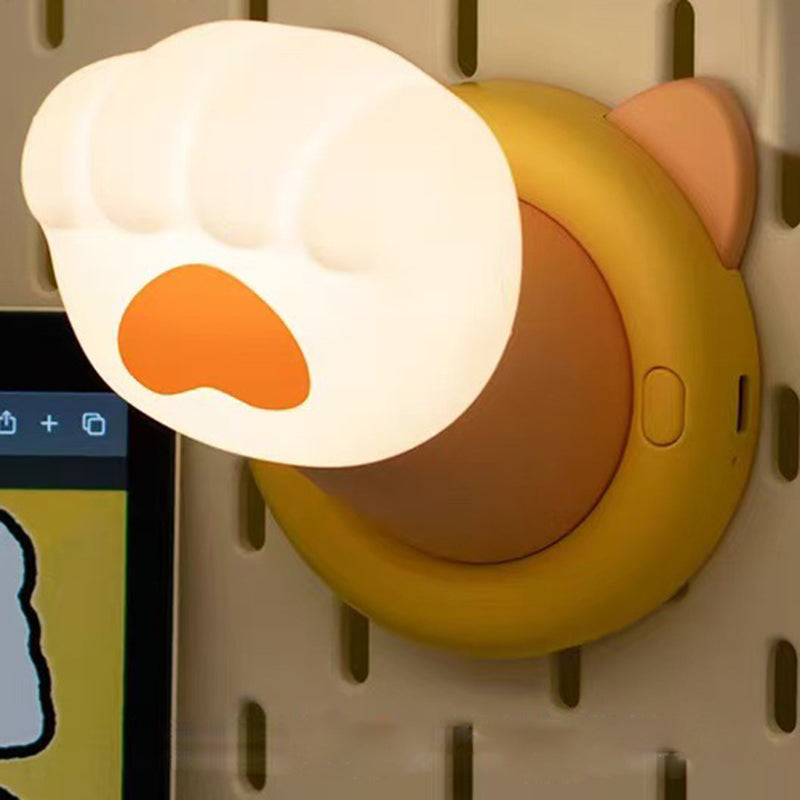 Lampe de table LED patte de chat ABS créative contemporaine pour chambre à coucher 