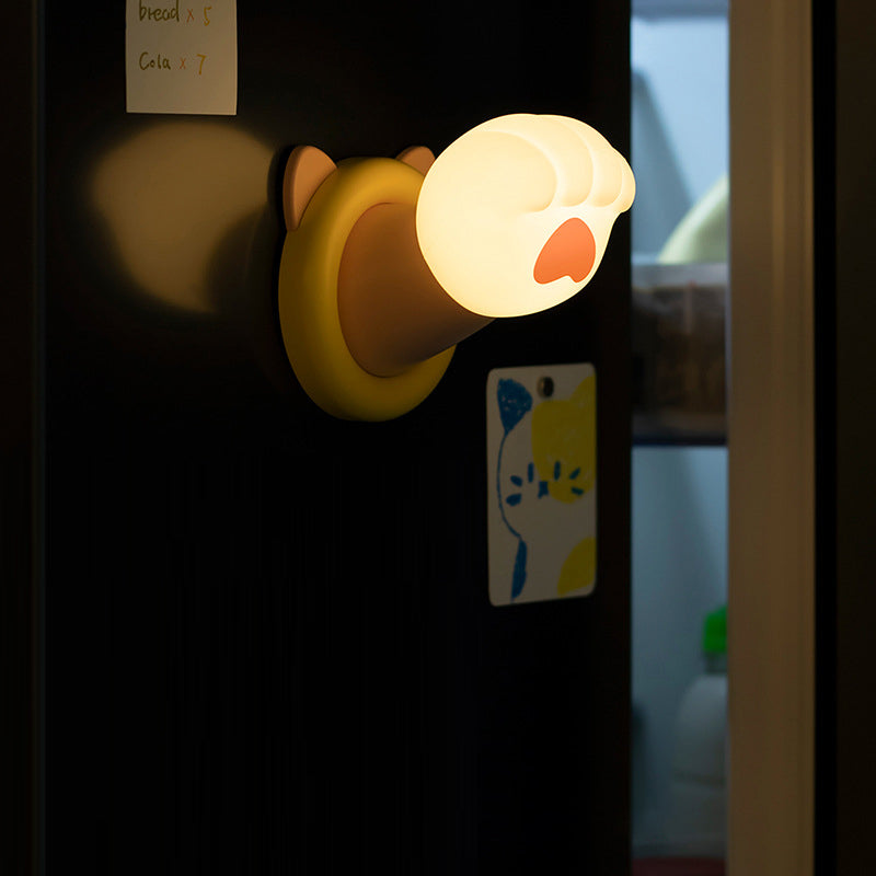 Lampe de table LED patte de chat ABS créative contemporaine pour chambre à coucher 