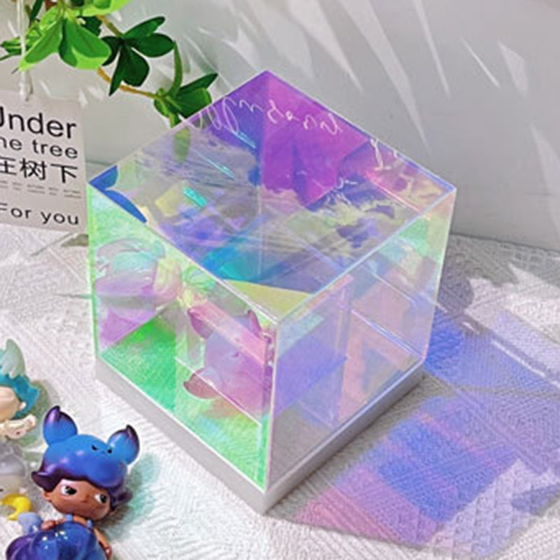 Zeitgenössische kreative Acryl-Multicolor-Diamant-Würfel-Pyramide LED Nachtlicht Tischlampe für Schlafzimmer 