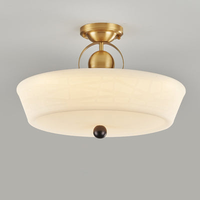 Moderne Mid-Century Messing Edelstahl Acryl Runde Kuppel Halbeinbauleuchte für Wohnzimmer 