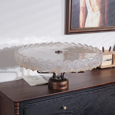 Moderne Mid-Century Eisen und Harz Runde Blattstruktur LED-Halbeinbauleuchte für das Wohnzimmer 