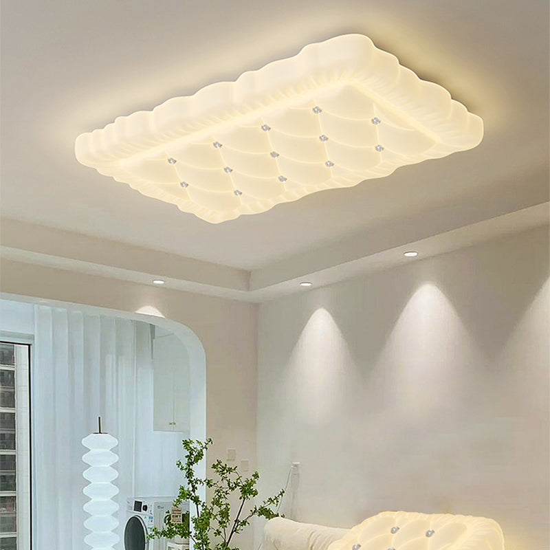 Contemporary Creative Iron &amp; PE Geometric LED Flush Mount Ceiling Light For Bedroom