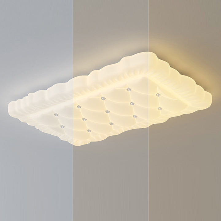 Contemporary Creative Iron &amp; PE Geometric LED Flush Mount Ceiling Light For Bedroom