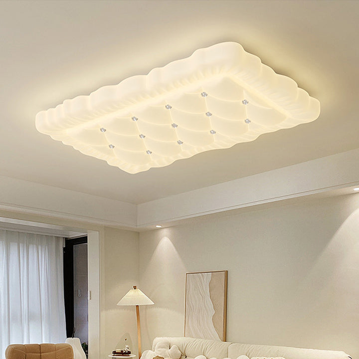 Contemporary Creative Iron &amp; PE Geometric LED Flush Mount Ceiling Light For Bedroom