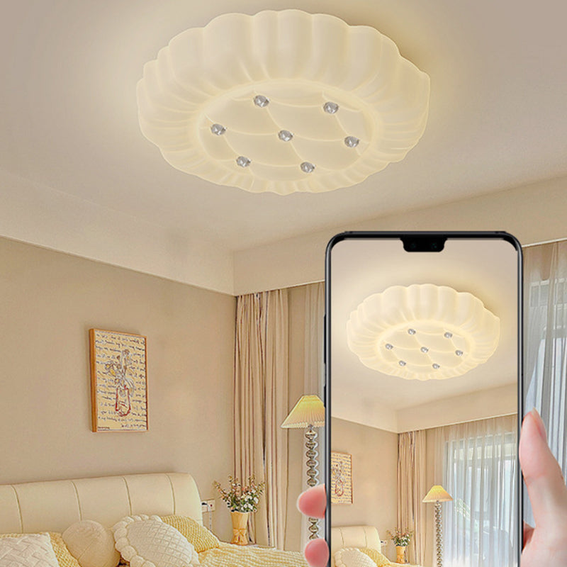Contemporary Creative Iron &amp; PE Geometric LED Flush Mount Ceiling Light For Bedroom
