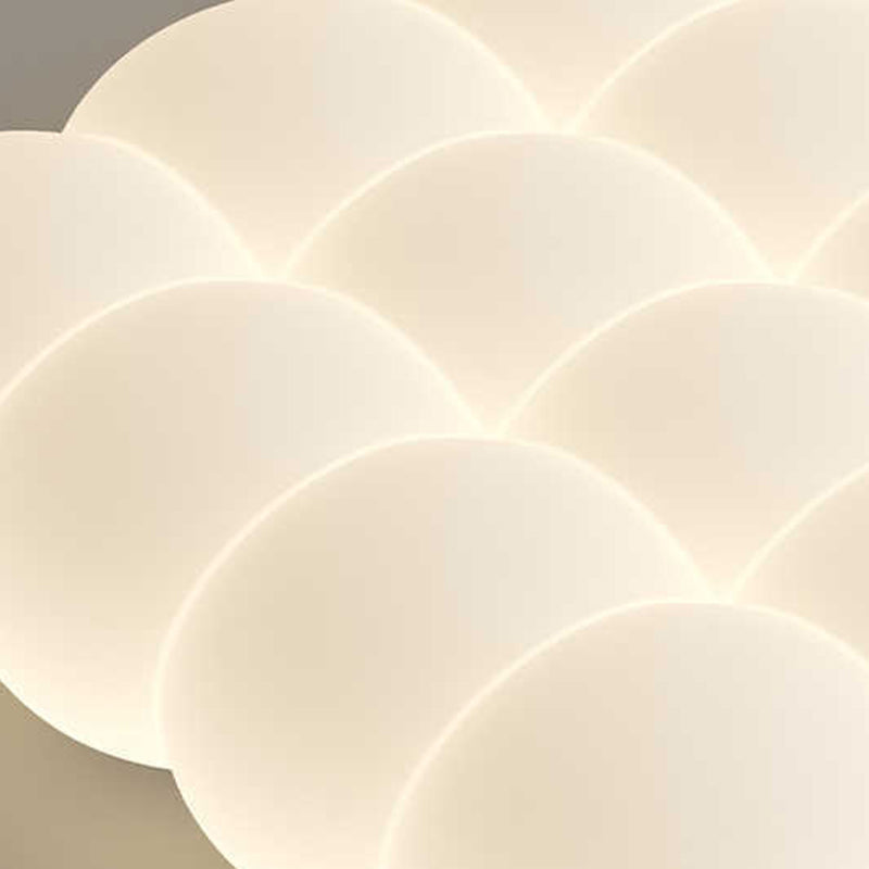 Luz de techo LED montada al ras en forma de burbuja rectangular cuadrada redonda de hierro creativo contemporáneo y PE para sala de estar 