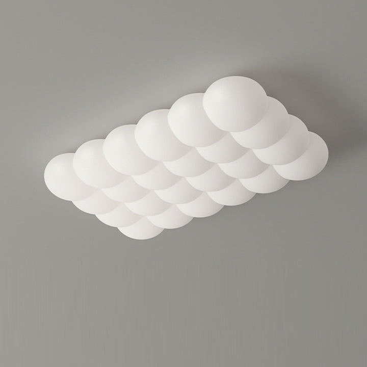 Luz de techo LED montada al ras en forma de burbuja rectangular cuadrada redonda de hierro creativo contemporáneo y PE para sala de estar 