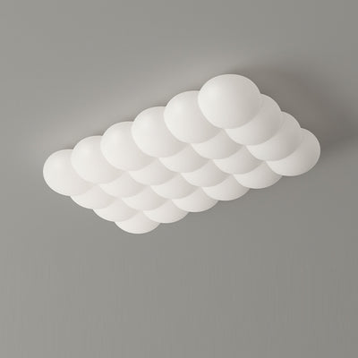 Contemporary Creative Iron & PE Round Square Rectangular Bubble-Shaped LED Flush Mount Ceiling Light For Living Room