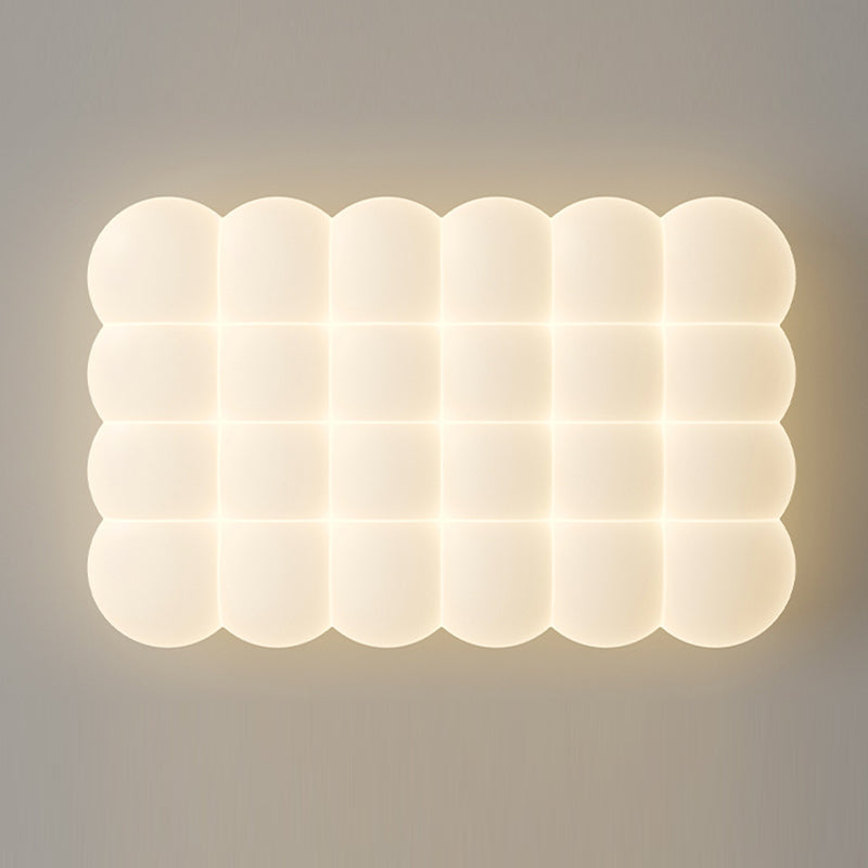 Luz de techo LED montada al ras en forma de burbuja rectangular cuadrada redonda de hierro creativo contemporáneo y PE para sala de estar 