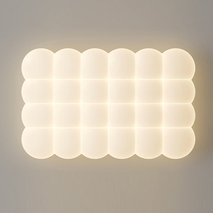 Luz de techo LED montada al ras en forma de burbuja rectangular cuadrada redonda de hierro creativo contemporáneo y PE para sala de estar 