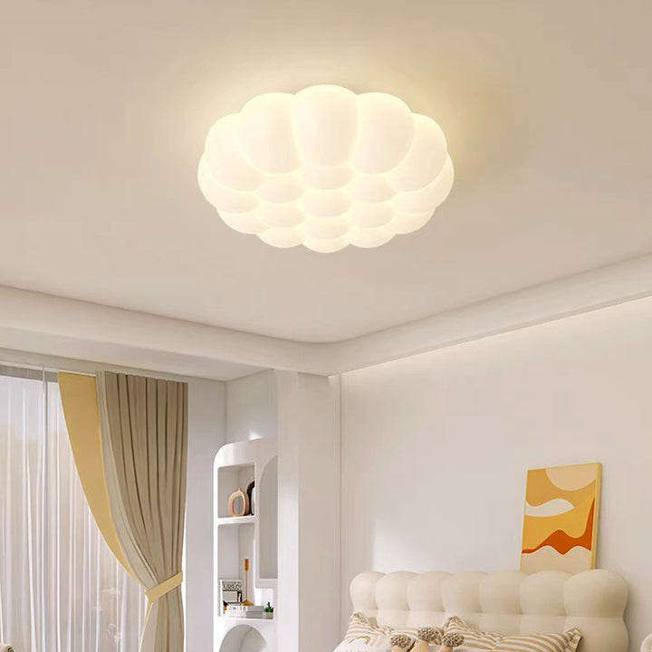 Luz de techo LED montada al ras en forma de burbuja rectangular cuadrada redonda de hierro creativo contemporáneo y PE para sala de estar 