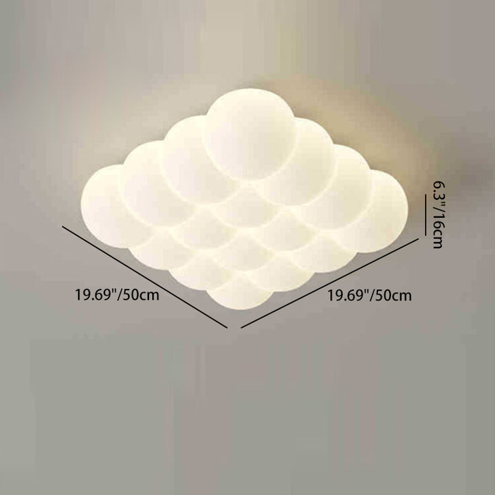 Luz de techo LED montada al ras en forma de burbuja rectangular cuadrada redonda de hierro creativo contemporáneo y PE para sala de estar 
