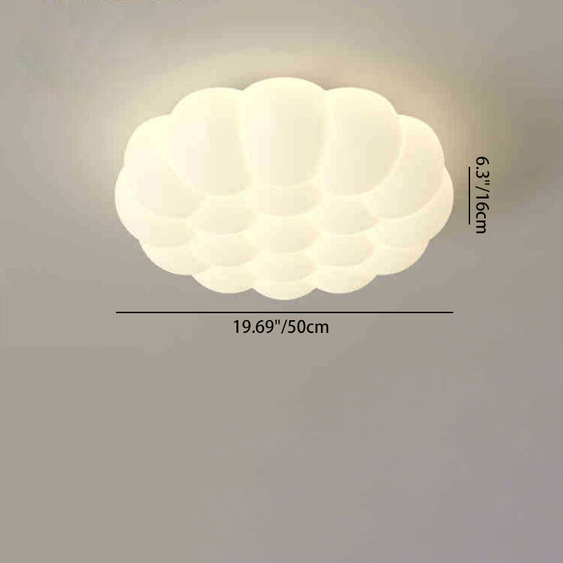 Luz de techo LED montada al ras en forma de burbuja rectangular cuadrada redonda de hierro creativo contemporáneo y PE para sala de estar 