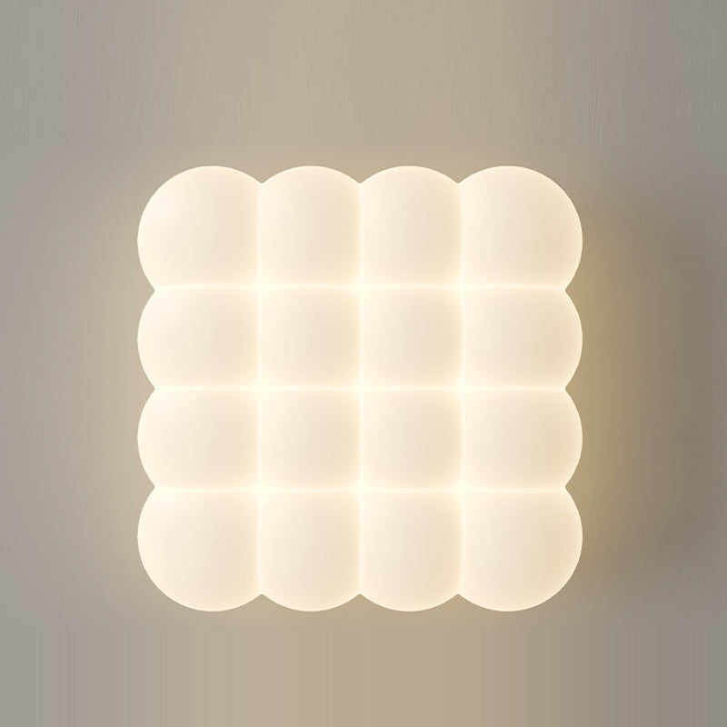 Luz de techo LED montada al ras en forma de burbuja rectangular cuadrada redonda de hierro creativo contemporáneo y PE para sala de estar 