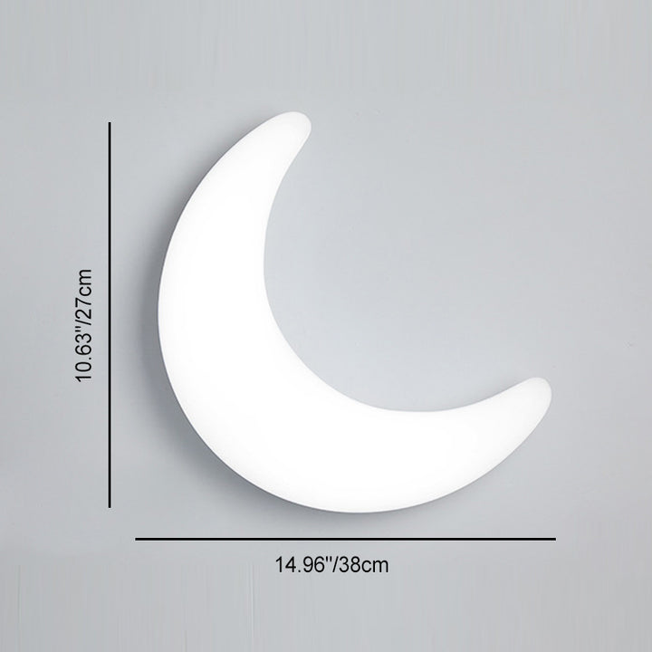 Lámpara de Pared LED Minimalista Moderna de Hierro y Acrílico con Forma de Luna para Habitación Infantil 