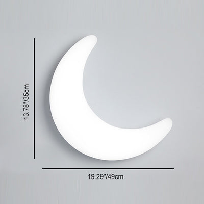Modern Minimalist Iron & Acrylic Moon LED Wall Sconce Lamp For Kids Bedroom