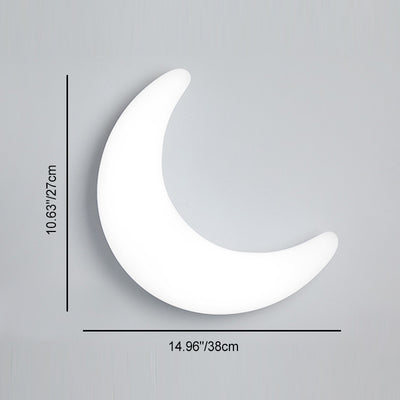 Modern Minimalist Iron & Acrylic Moon LED Wall Sconce Lamp For Kids Bedroom
