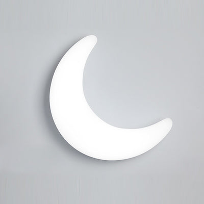 Modern Minimalist Iron & Acrylic Moon LED Wall Sconce Lamp For Kids Bedroom