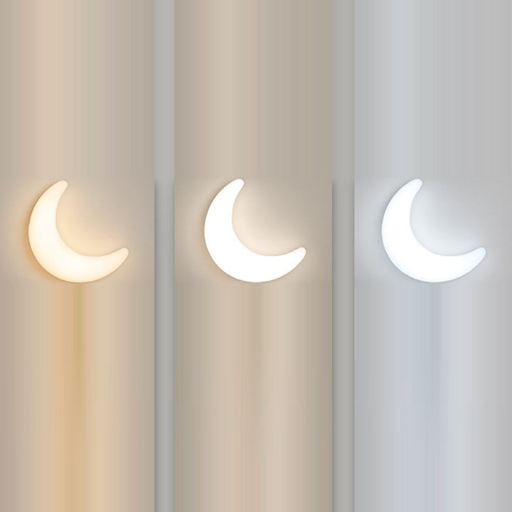 Lámpara de Pared LED Minimalista Moderna de Hierro y Acrílico con Forma de Luna para Habitación Infantil 