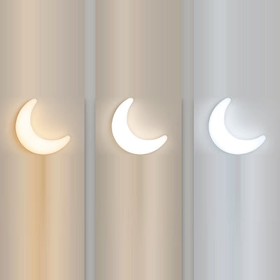 Modern Minimalist Iron & Acrylic Moon LED Wall Sconce Lamp For Kids Bedroom