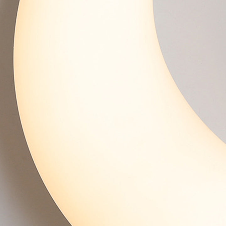 Lámpara de Pared LED Minimalista Moderna de Hierro y Acrílico con Forma de Luna para Habitación Infantil 