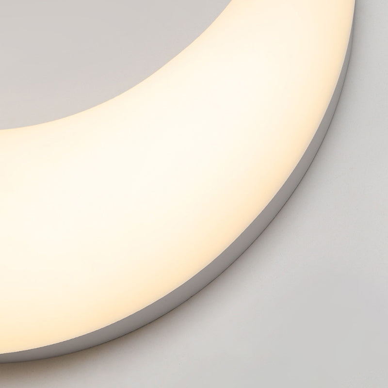 Lámpara de Pared LED Minimalista Moderna de Hierro y Acrílico con Forma de Luna para Habitación Infantil 